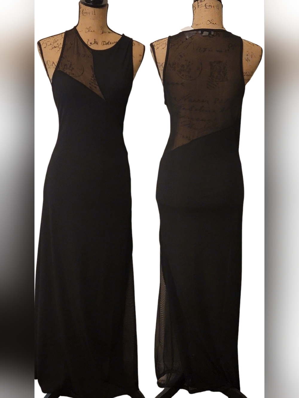 Topshop Bodycon Ribbed Sheer Sleeveless Maxi Dress